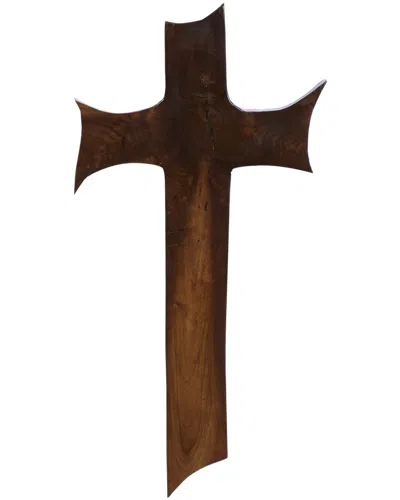 Peyton Lane Teak Wood Eclectic Style Wall Decor In Brown