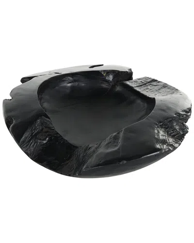 Peyton Lane Teak Wood Handmade Live Edge Decorative Bowl In Black