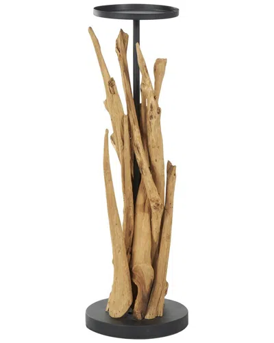 Peyton Lane Teak Wood Handmade Tall Tree Branch Floor Decorative Candle Holder