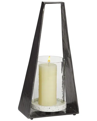 Peyton Lane Terrazzo Candle Holder Lantern In Black