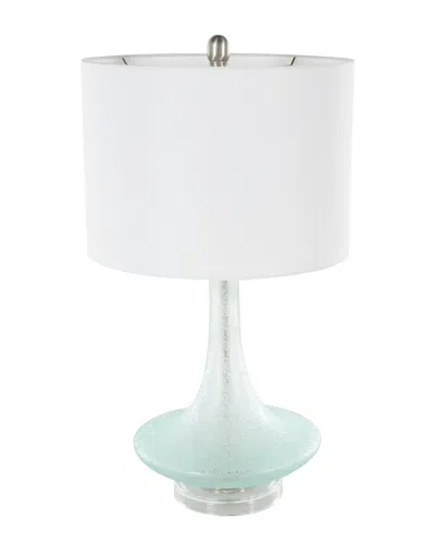 Peyton Lane Textured Frosted Round Lamp In White