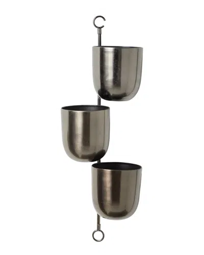 Peyton Lane Black Metal Indoor Outdoor Layered Wall Planter