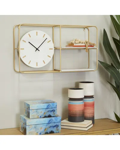 Peyton Lane Gold Metal 2 Shelf Wall Clock
