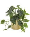 Peyton Lane The Novogratz Pothos Artificial Plant With Realistic Leaves & Porcelain Pot In Green
