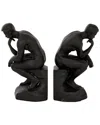 Peyton Lane Set Of 2 People Black Polystone The Thinker Bookends In Black