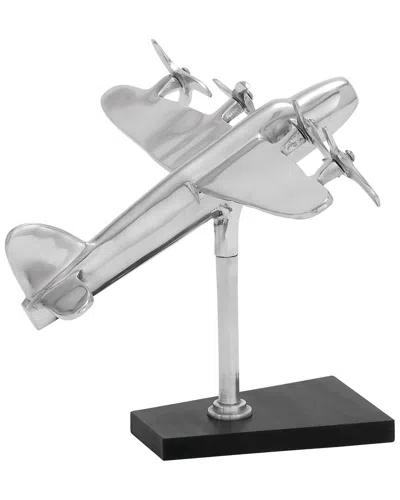 Peyton Lane Traditional Airplane Aluminum Sculpture In Metallic