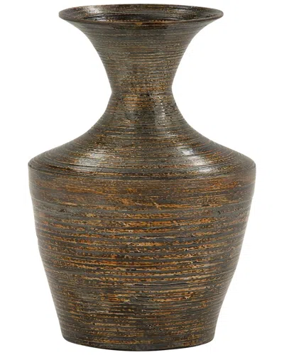 Peyton Lane Traditional Bamboo Wood Vase In Brown