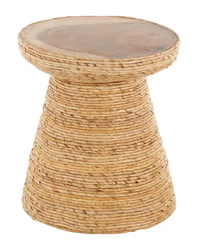 Peyton Lane Traditional Banana Leaf Accent Table In Nude