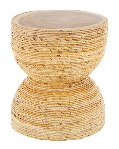 Peyton Lane Traditional Banana Leaf Accent Table In Neutral