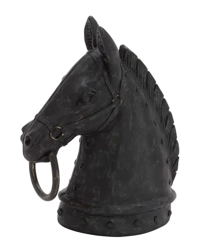 Peyton Lane Traditional Horse Black Polystone Sculpture