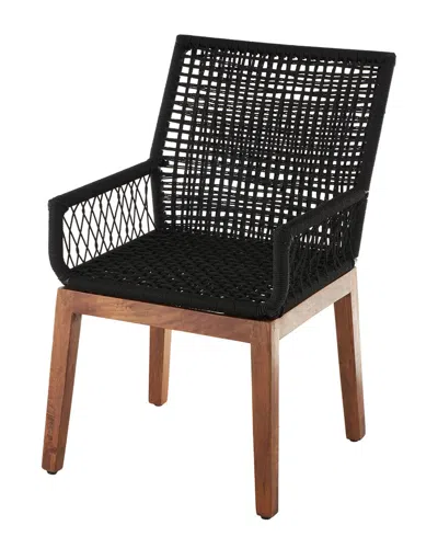 Peyton Lane Traditional Jute Rope Accent Chair In Black