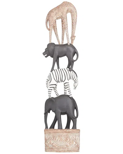 Peyton Lane Traditional Safari Animals Multi Colored Polystone Sculpture