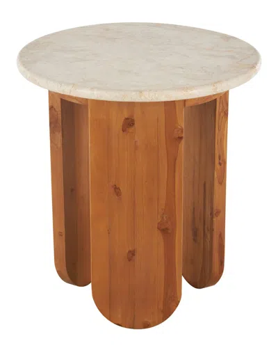 Peyton Lane Traditional Teak Accent Table In Brown