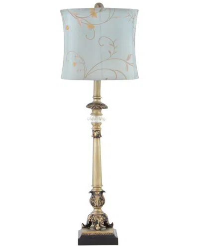 Peyton Lane Tuscan Metal Gold Set Of 2 Table Lamp In Blue