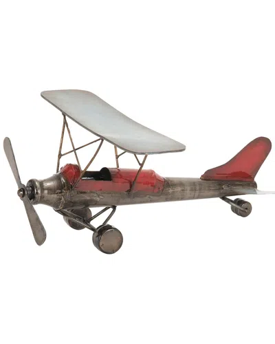 Peyton Lane Vintage Airplane Metal Sculpture In Multi