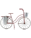 Peyton Lane Vintage Bicycle Plant Stand With Basket & Saddle Bags In Red