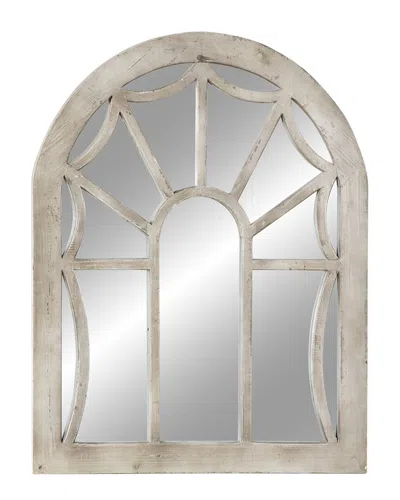 Peyton Lane Vintage Geometric Cream Wood Wall Mirror In Neutral