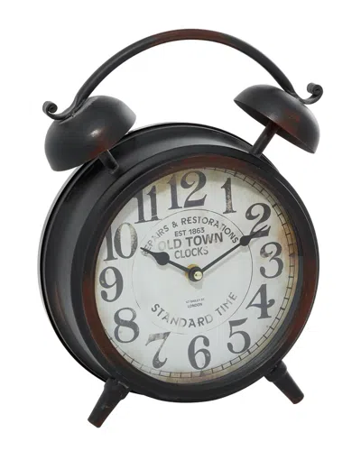 Peyton Lane Vintage Metal Clock In Brown