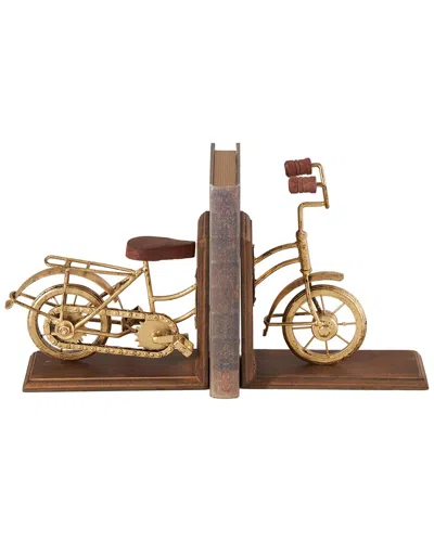 Peyton Lane Vintage Wooden Bookends Set In Brown