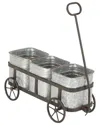 Peyton Lane Wagon Metal Planter In Silver