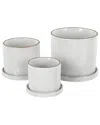 Peyton Lane White Ceramic Geometric Grid Patterned Indoor Outd
