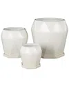 Peyton Lane White Ceramic Patterned Indoor Outdoor Planter Wi
