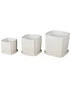 Peyton Lane White Ceramic Ribbed Indoor Outdoor Planter With