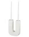 Peyton Lane White Marble Abstract U Shaped Decorative Candle H