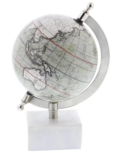 Peyton Lane White Marble Globe With Marble Base
