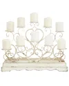 Peyton Lane White Metal Scroll Pillar 10 Plate Decorative Cand