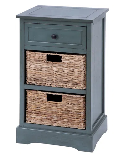 Peyton Lane Wicker Basket Cabinet In Blue