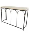 Peyton Lane Wood & Rattan Arched Console Table With Zig Zag Top