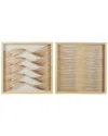 Peyton Lane Wood Coastal Abstract Shadow Box Set Of 2