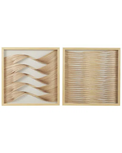 Peyton Lane Wood Coastal Abstract Shadow Box Set Of 2