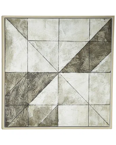 Peyton Lane Wood Contemporary Geometric Framed Wall Art In Gray