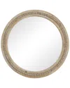 Peyton Lane Wood Distressed Wall Mirror With Beaded Detailing In Brown