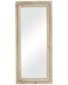 Peyton Lane Wood Distressed Wall Mirror With Beaded Detailing In Brown