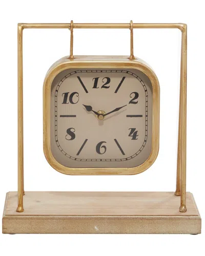 Peyton Lane Wood Farmhouse Clock In Gold