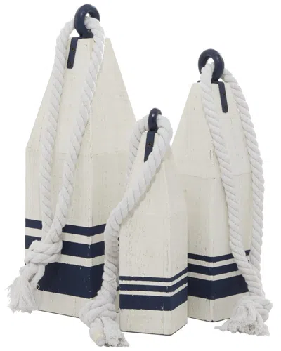 Peyton Lane Wood Farmhouse Nautical Sculpture In White