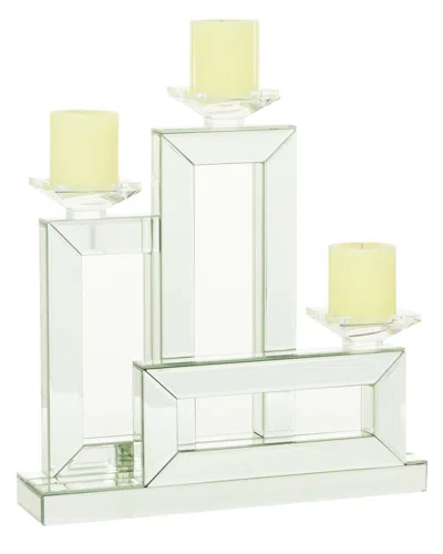 Peyton Lane Wood Glam Candlestick Holders In Silver