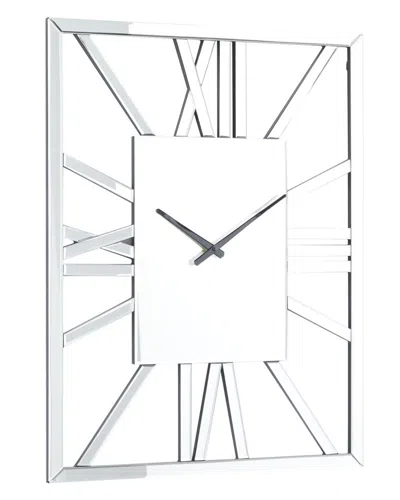 Peyton Lane Wood Glam Wall Clock In Silver
