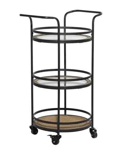 Peyton Lane Wood Industrial Bar Cart In Brown