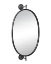 Peyton Lane Wood Industrial Wall Mirror In Black