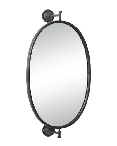 Peyton Lane Wood Industrial Wall Mirror In Black