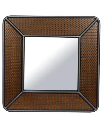 Peyton Lane Wood Industrial Wall Mirror In Brown