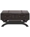 Peyton Lane Wood Leather Coffee Table