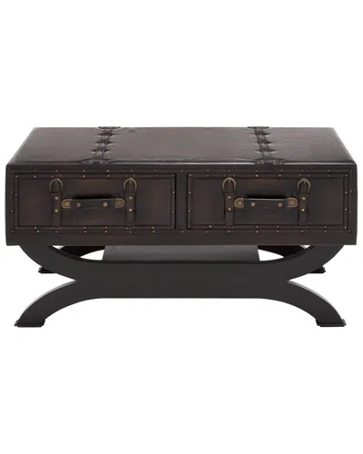 Peyton Lane Wood Leather Coffee Table