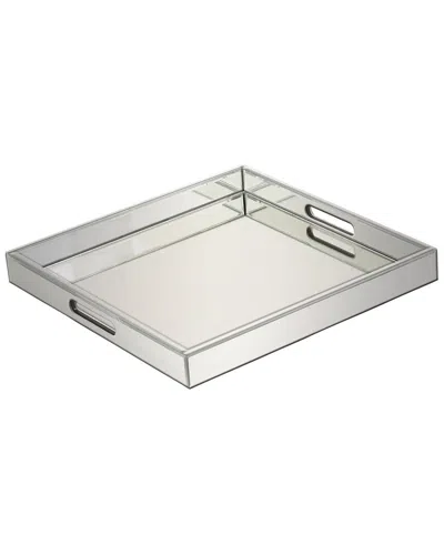 Peyton Lane Wood Mirrored Tray In Silver