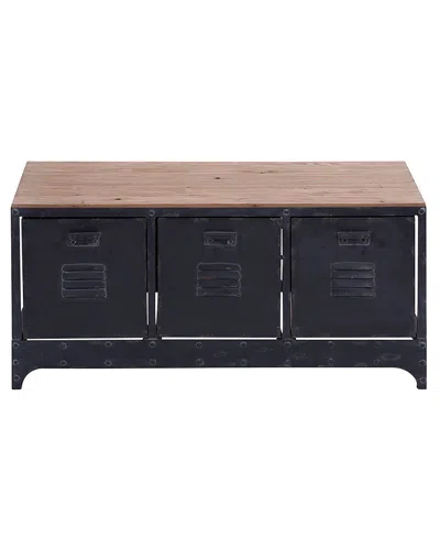 Peyton Lane Wood Storage Bench In Black