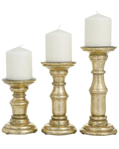 Peyton Lane Wood Traditional Candle Holder In Gold